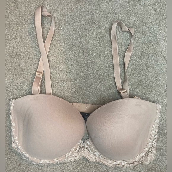 Natori Nude Lace Removable Strap Bra Size 32 D - Picture 1 of 8